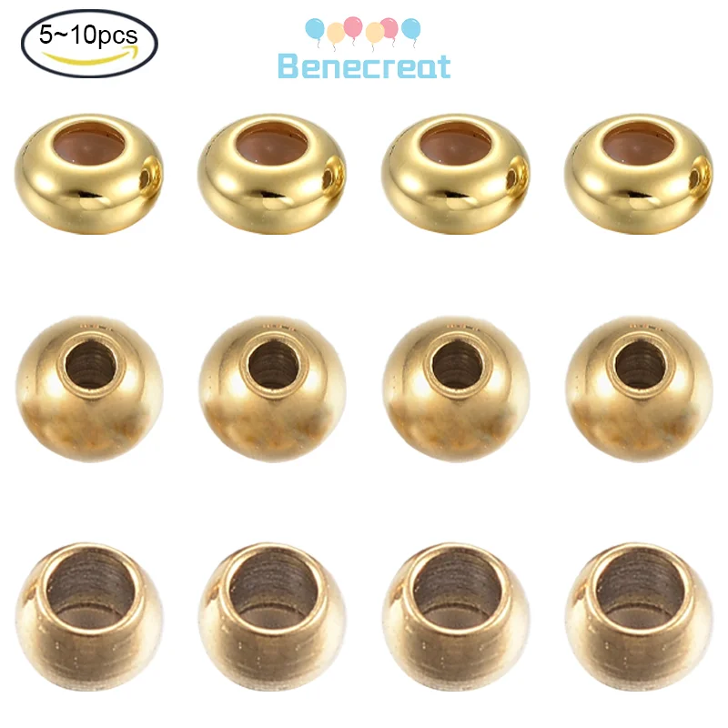 

5-10PC Spacer Beads Stainless Steel Loose Beads Metal Spacer Beads Smooth Surface Beads for DIY Jewelry Making