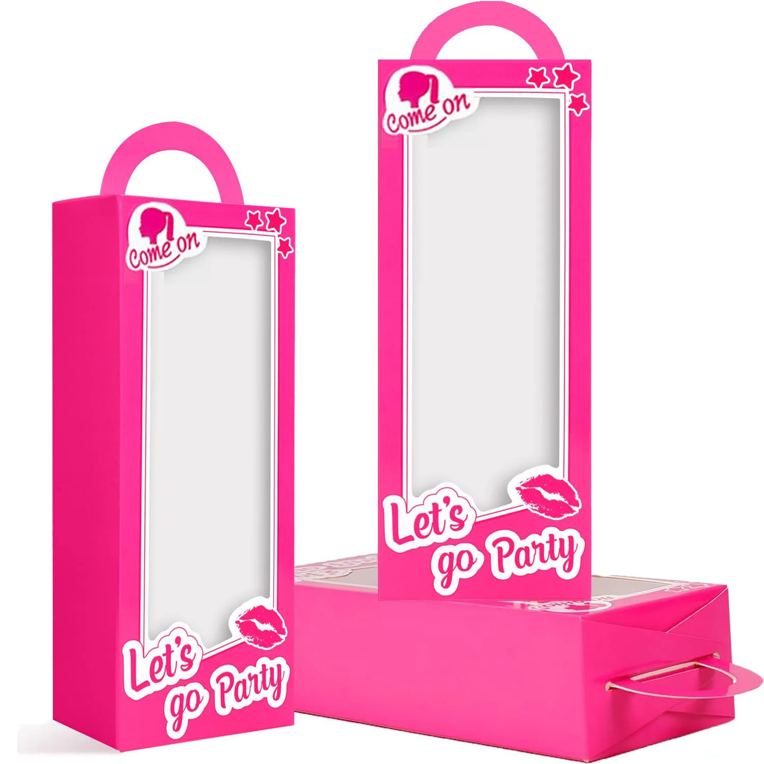 

Розовые картонные коробки для вечеринки