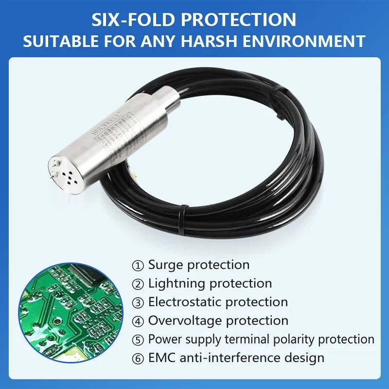 HPT604-FW 0-10 В rs485 rtu modbus Погружной детектор жидкой воды и датчик температуры уровня