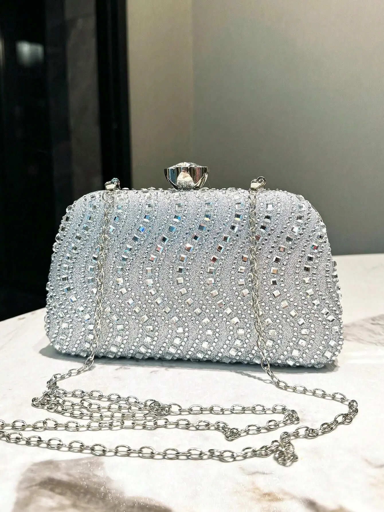 Ретро темно-синяя серебряная вечерняя сумка для ужина изысканная роскошная