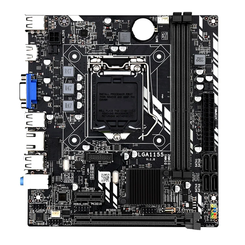 Материнская плата LGA 1155 для Intel Core I7 / I5 I3 Pentium Celeron LGA1155 DDR3 M-ATX Материнские платы H61 |