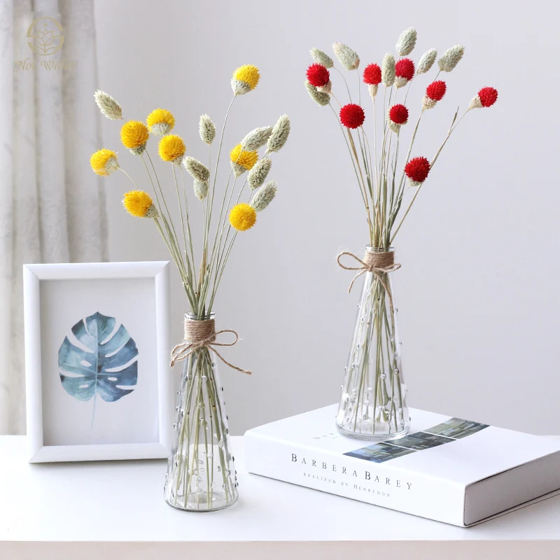 

Dried Flowers Decoration Party Supplies Bunny Tails Grass Phalaris Strawberry Fruit DIY Bouquet Boho Home Decor Photography Prop