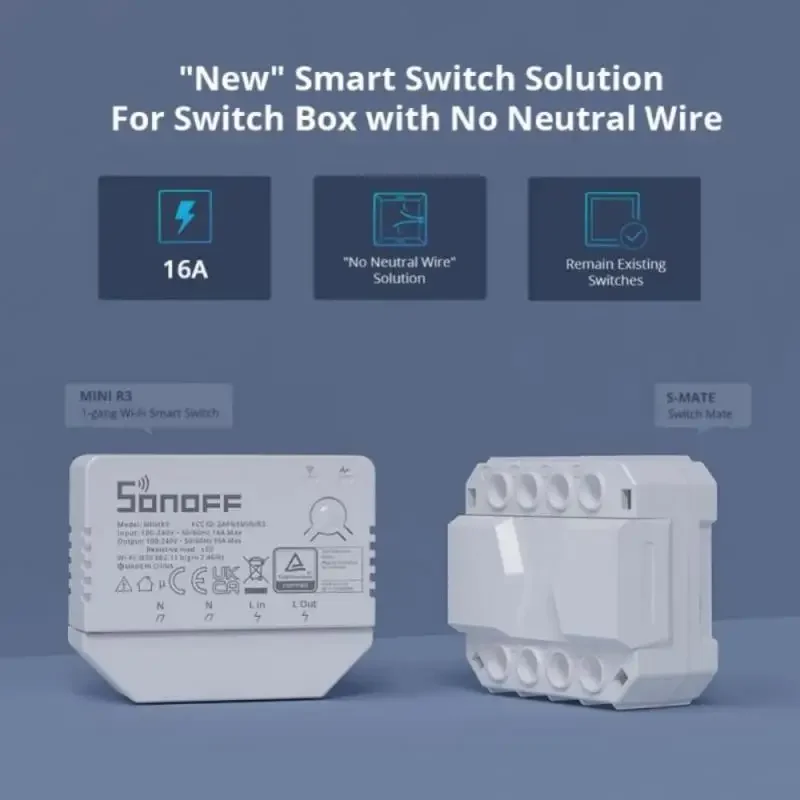 SONOFF 16A S-MATE Switch Mate MINI R3 Smart Relay Беспроводной пульт дистанционного управления