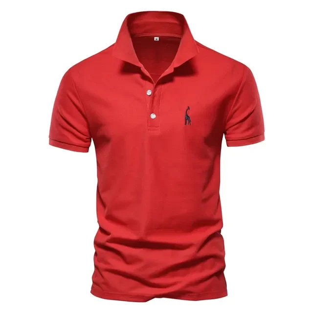 

New Man Polo Shirt Mens Casual Deer Embroidery 35% Cotton Polo shirt Men Short Sleeve High Quantity polo men