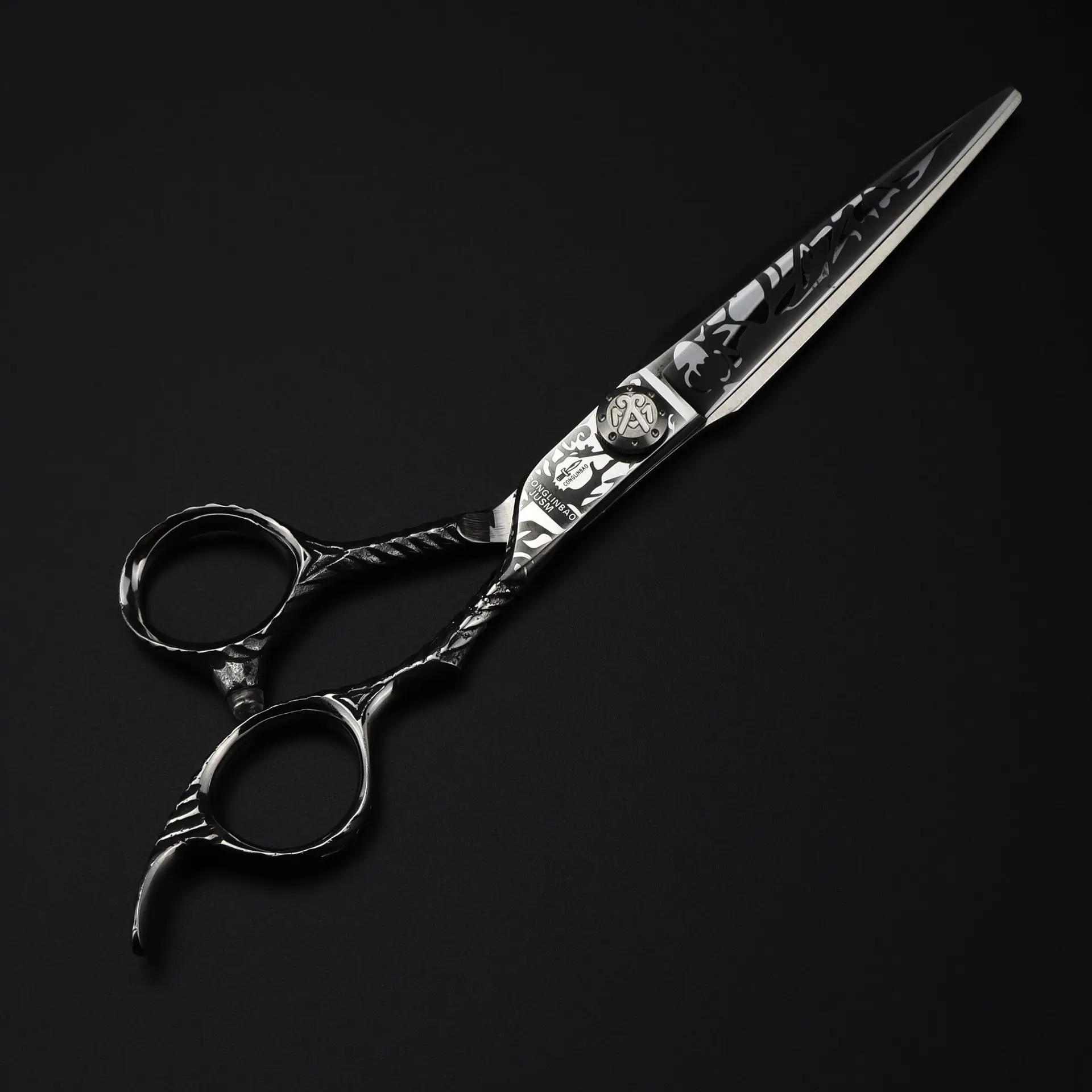 

Профессиональные ножницы для стрижки волос, Дамасские Парикмахерские ножницы с зернистой поверхностью, плоские, для парикмахерской