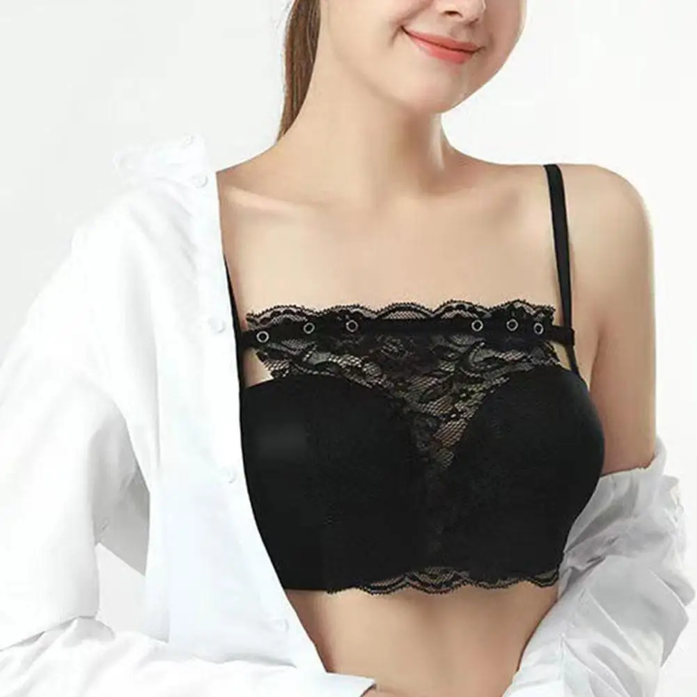 

Lace Privacy Invisible Bra Anti Peep Invisible Bra Woman Lace Hide Underwear Quick Easy Clip-on Lace Mock Camisole Bra Insert