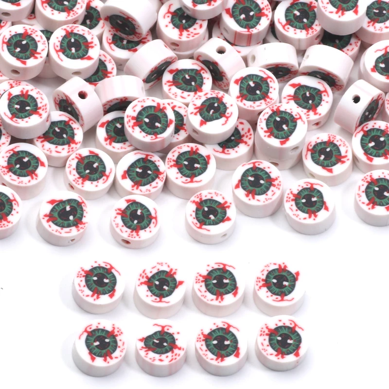 20 шт. ужасные бусины-разделители на Хэллоуин бусины из полимерной глины сглаза