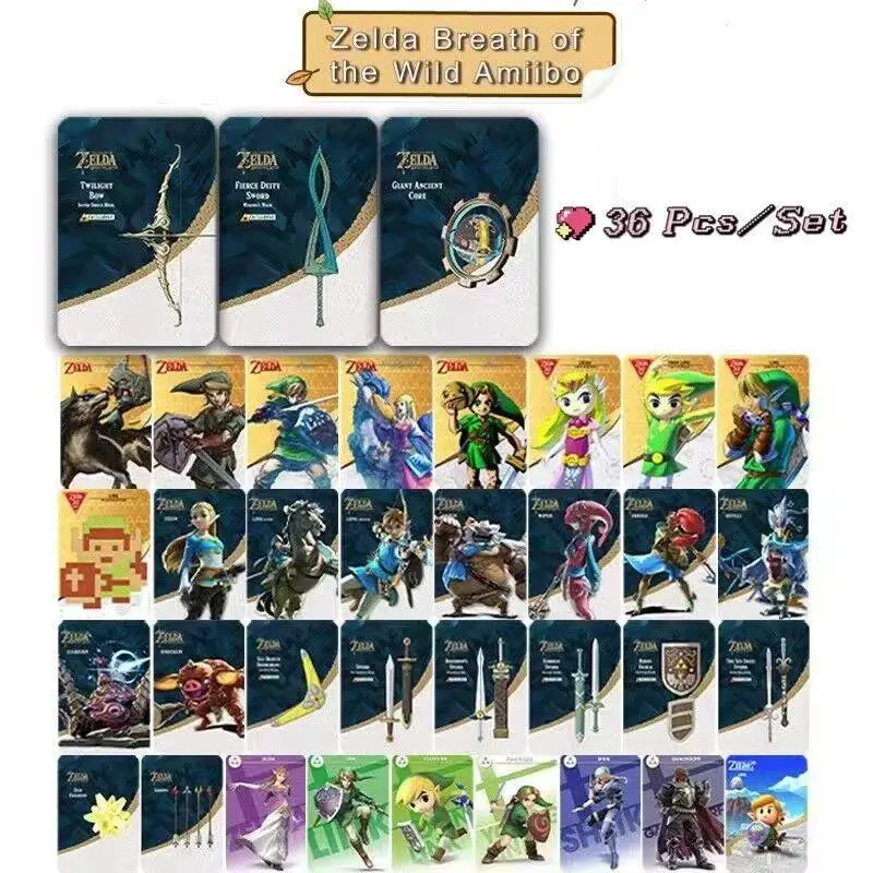 

Amiibo Linkage Card The Legend of Zelda Breath of The Wild Calamity Apocalypse 36 Pieces/set Spiel Sammlung Free Shipping Items