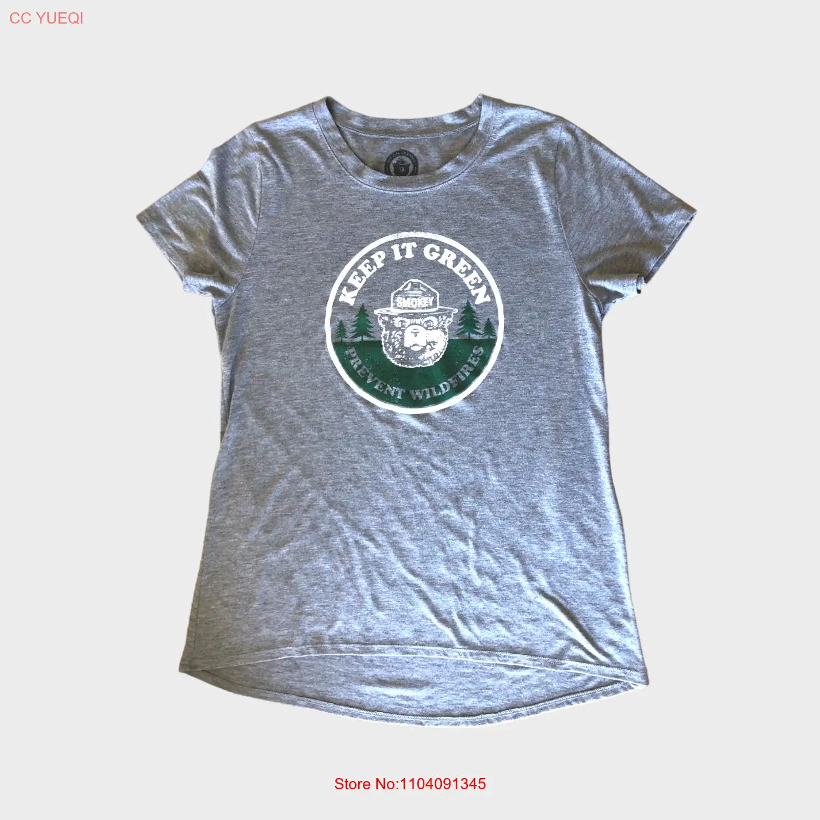 Официальная женская футболка с рисунком Smokey The Bear размер XL зеленая предотвращает