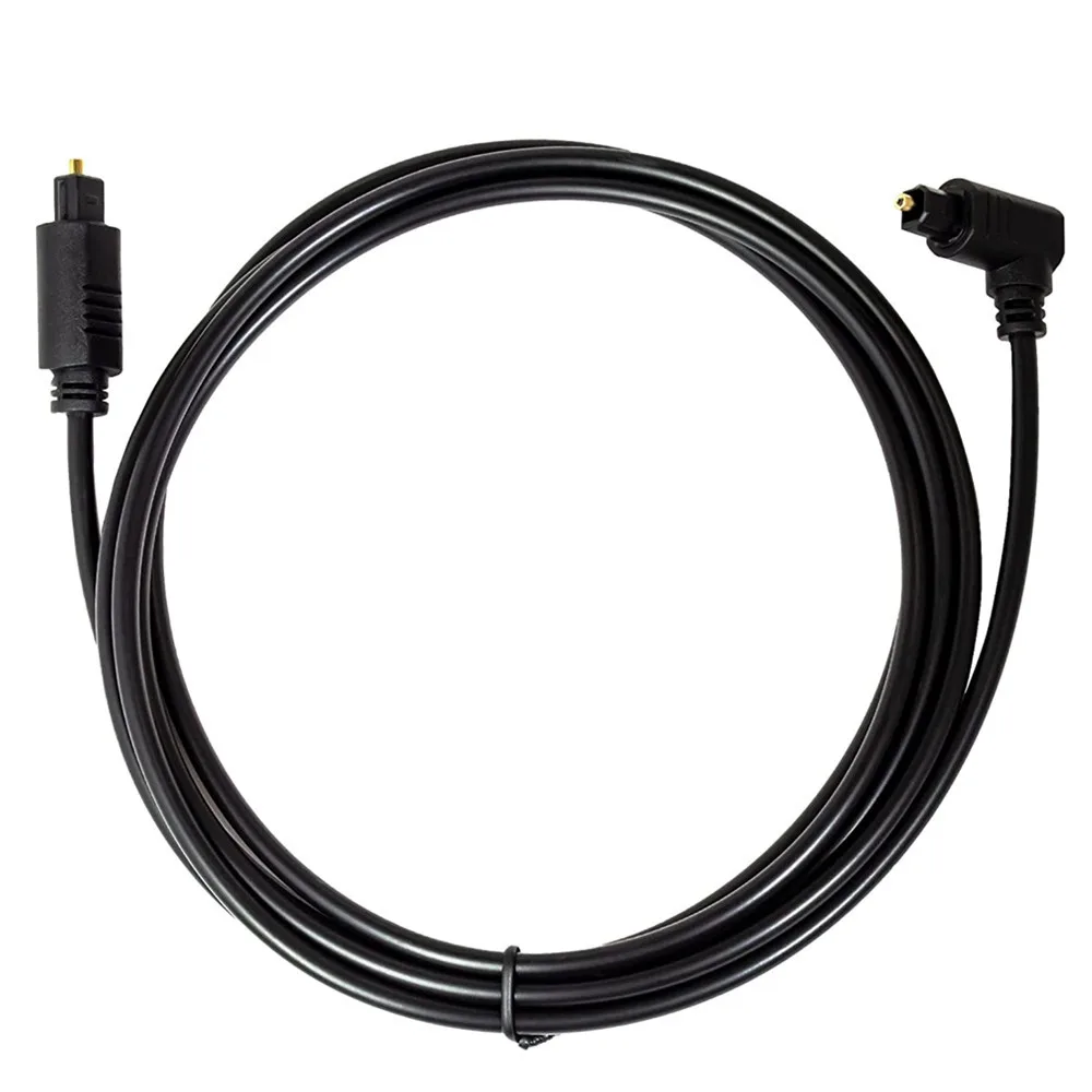 Single Double Bend 90 Degree Angle Elbow TOSLINK Optical Audio Digital Fiber Optic Cable 1M 2M |