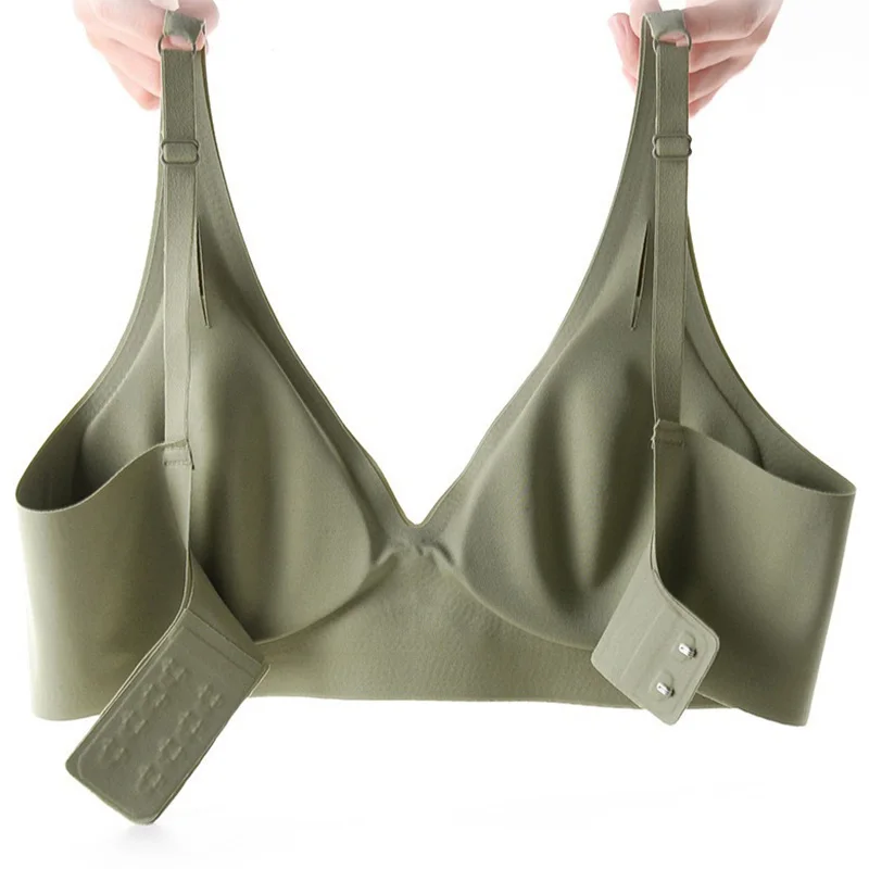 

Женские Бесшовные бюстгальтеры без косточек, бюстгальтер пуш-ап без косточек с V-образным вырезом, мягкое женское нижнее белье, интимное белье