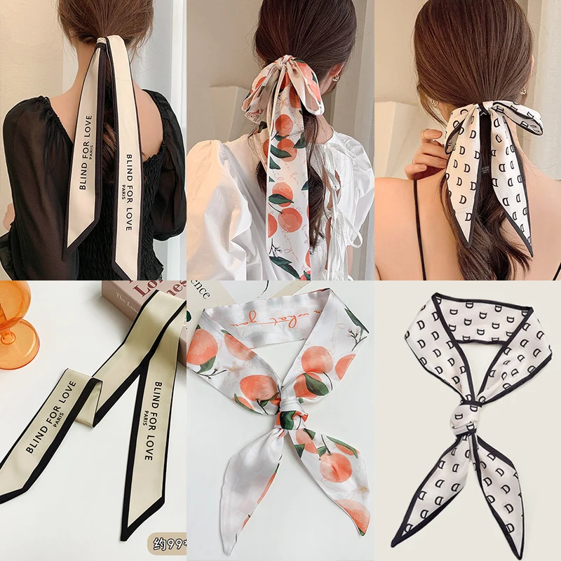 

Женский шифоновый Длинный Галстук-бабочка, с модным принтом