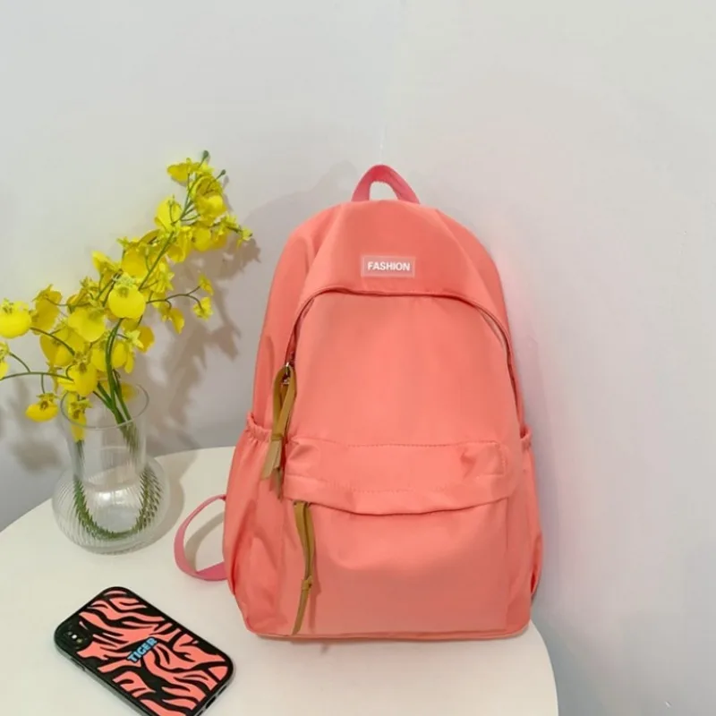 

Nylon Handbags Casual Candy Color Student Backpack Large Capacity Fashion Backpack Soft for Office Travel School Korean BackPack