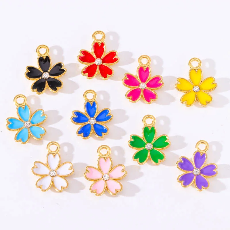 

20 шт. эмалированные подвески в виде цветка с искусственными элементами для изготовления ювелирных изделий «сделай сам», серьги, браслеты, о...