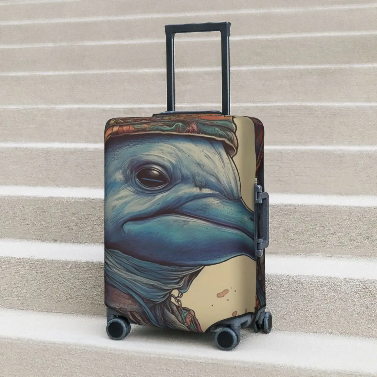 

Dolphin Suitcase Cover Caricatures Business Protection Holiday Useful Luggage Supplies