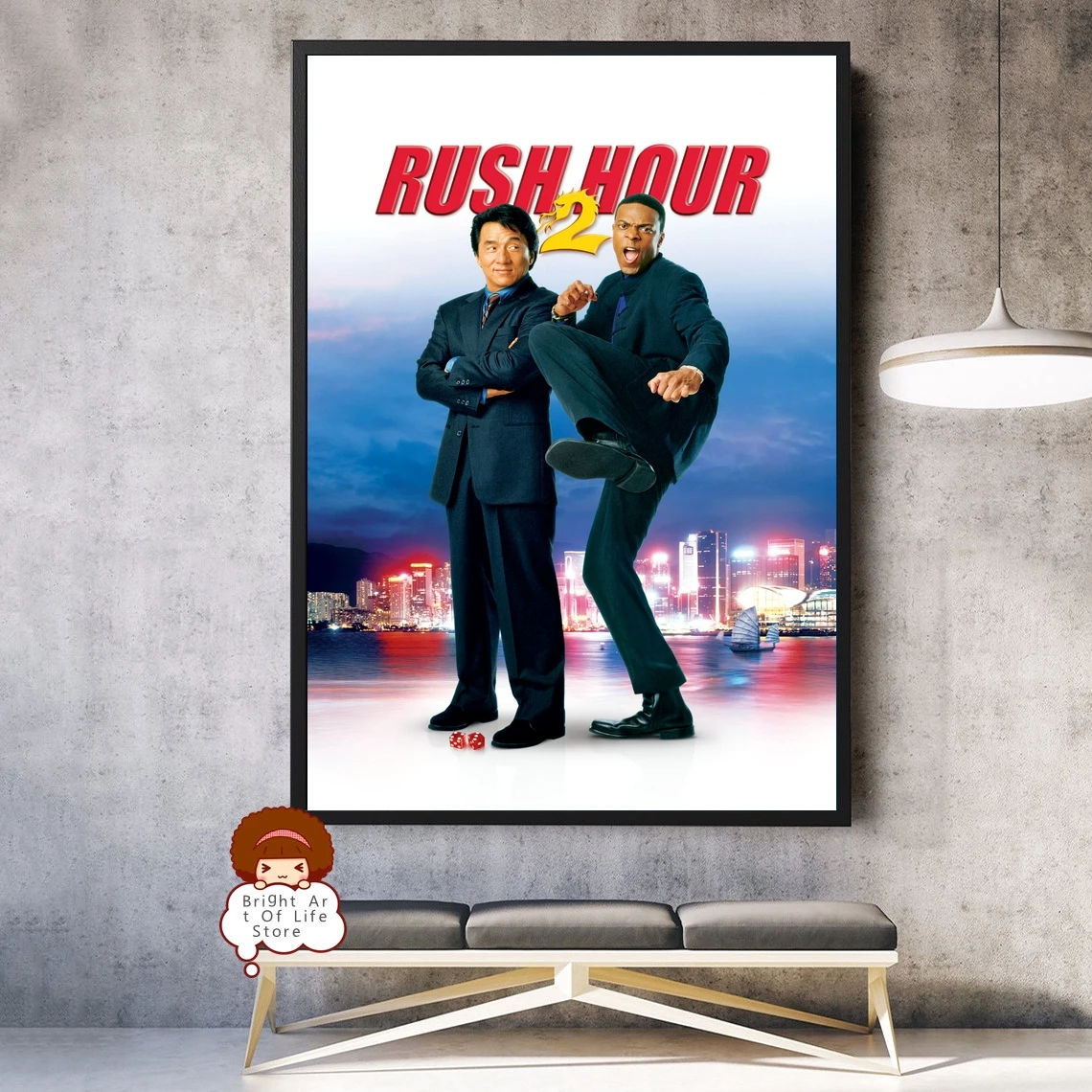 Классический плакат из фильма Час пик 2 (2001) Обложка фотопечать холст настенное