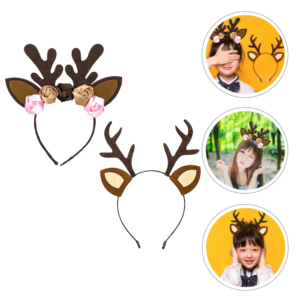 

1 Set 2 Pcs Christmas Decorative Hairbands Antler Headdress (Assorted Color)