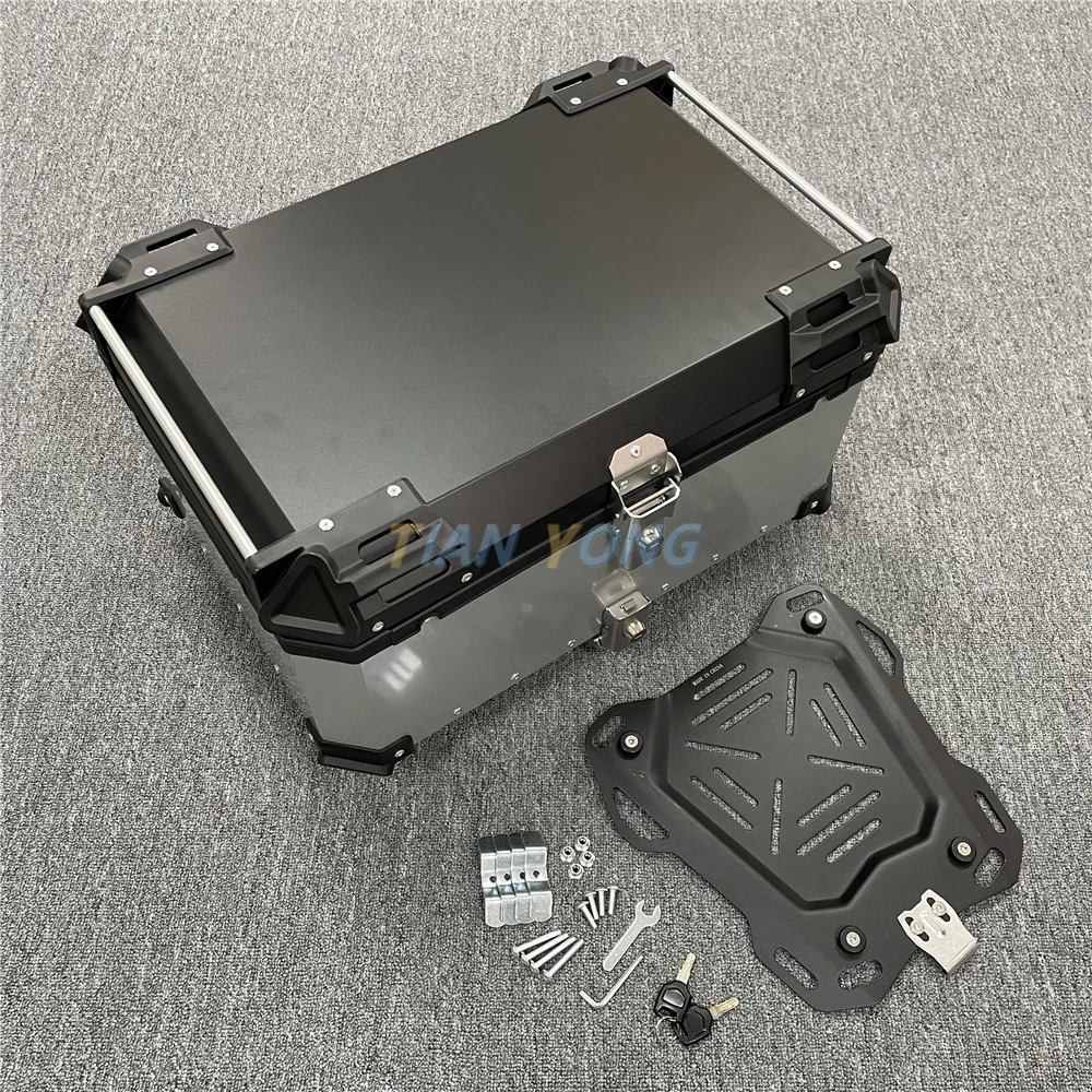 Universal Motorcycle Alloy Box High Quality Rear Luggage Box Waterproof 45L 65L Tail Case Trunk Pack Left and Right Storage