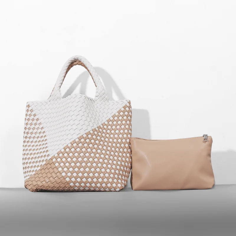 Двухсторонняя женская сумка ручной работы плетеная пляжная дорожная большого