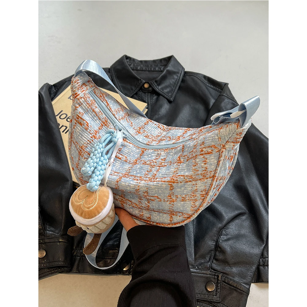 Женская нагрудная сумка в клетку с принтом мягкая вместительная Повседневная