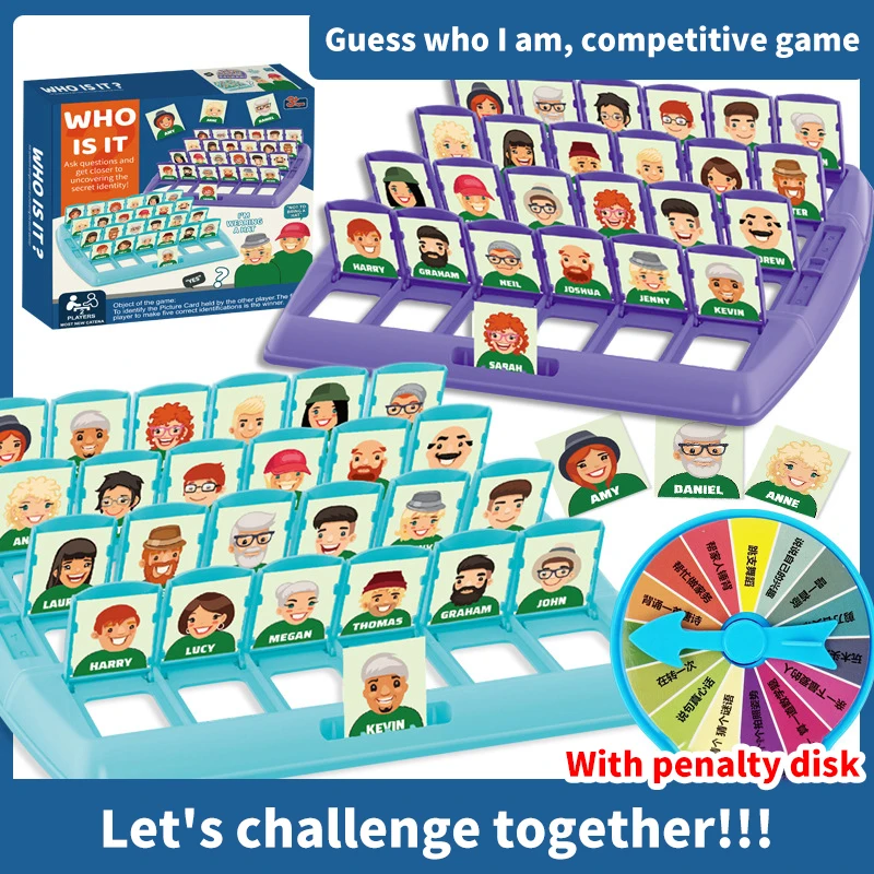 

Who Is It Family Memory Guessing Table Game Kids Funny Montessori Antistress Toy Gift Classic Board Interactive Party Game