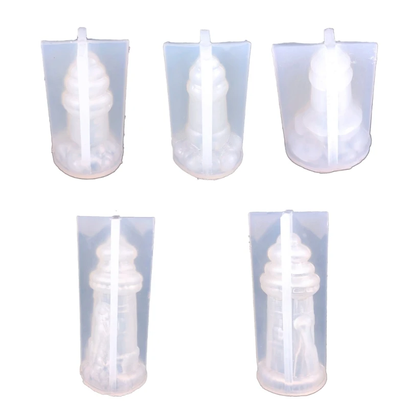 

D7WB Resin Candle Mold Building Scented Candle Silicone Mold Resin Lighthouse Decorate Mold DIY Tool Soap Molds