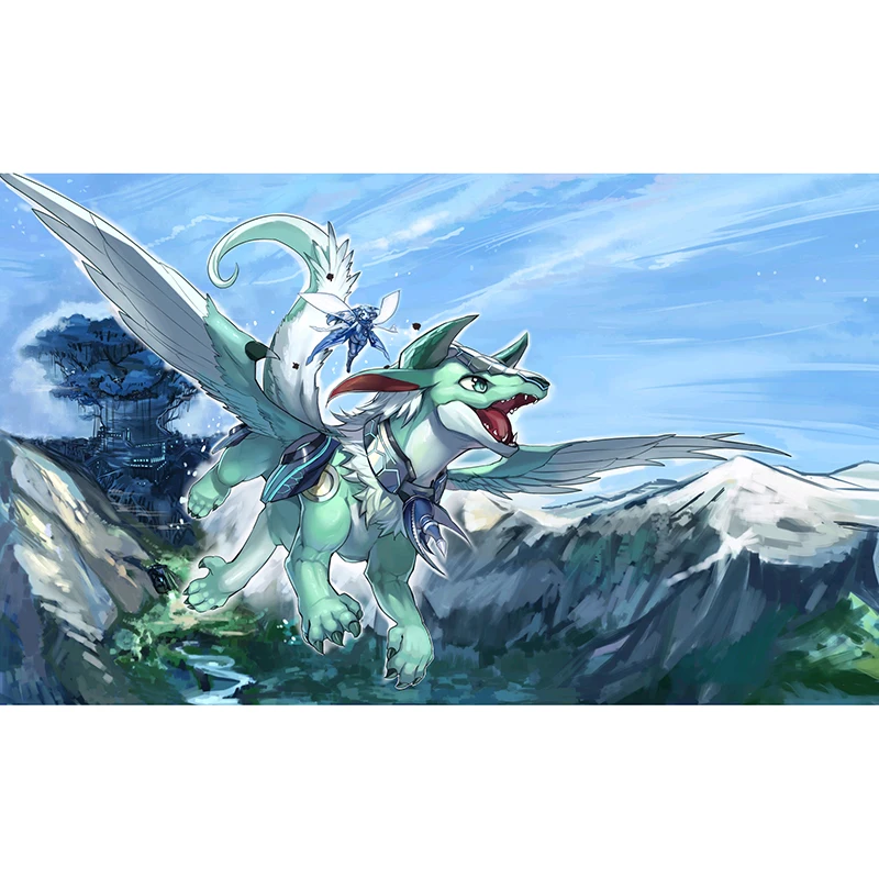 

YUGIOH Dragon Playmat Painting Art Mat Cards Cover MGT Cards Protector DTCG MTG TCG Mousemat/Star Reals Board Games