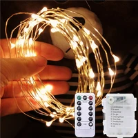led fairy lights battery operated remote copper wire light garland christmas wedding party string lights for home decoration