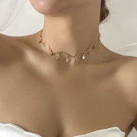 simple goth tassel star pendant choker necklace women wedding bride vintage crystal chain marry romantic aesthetic accessories