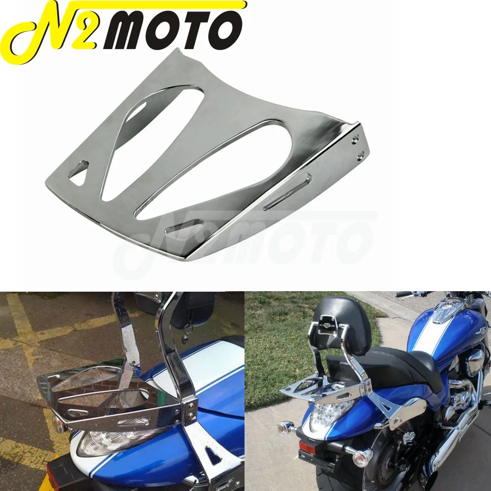 Chrome Motorcycle Rear Detachable Backrest Sissybar Rear Seat Luggage Rack Holder For Suzuki M109R 2006-2016 Cargo Support Shelf