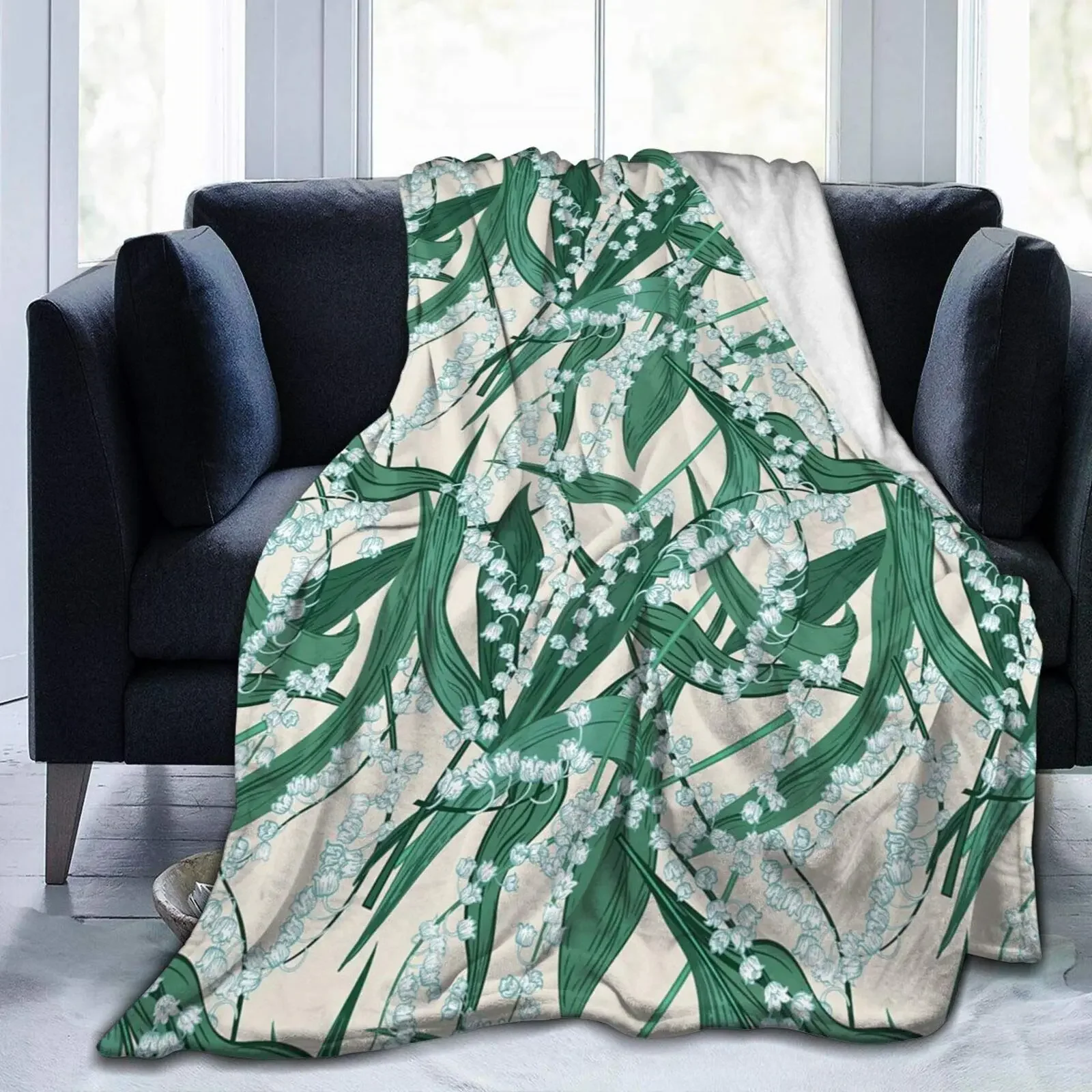 

Lily of The Valley Soft Throw Blanket All Season Warm Blanket Lightweight Tufted Fuzzy Flannel Throw Blankets for Bed Sofa Couch