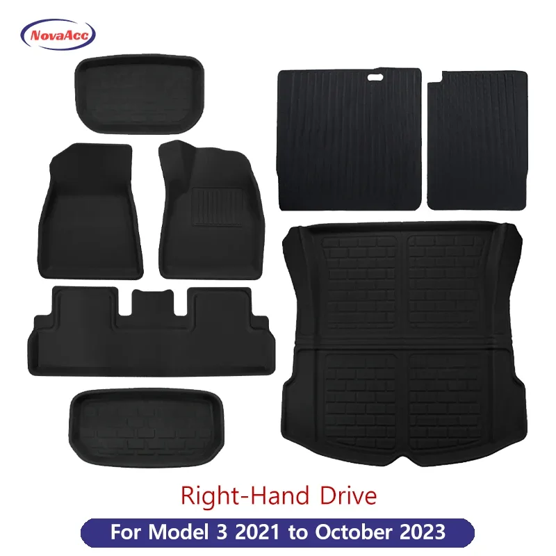 

Коврики для багажника Tesla Model Y Juniper Model 3 Highland 2017–2021, коврики для багажника с левым и правым рулем, четыре сезона