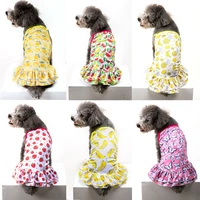 printing fruit summer clothes for small dogs high elastic york puppy fancy dress vest skirt breathable princess cat clothing