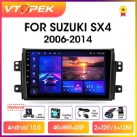Мультимедийный проигрыватель Vtopek, 2 din, 9 дюймов, 4G Carplay DSP, Android 10,0, GPS-навигатор для Suzuki SX4 2006-2014, головное устройство 2 din