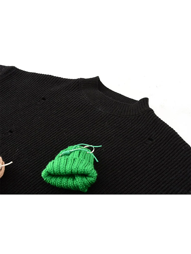 Женский винтажный свитер необычный Повседневный зимний свободный женский