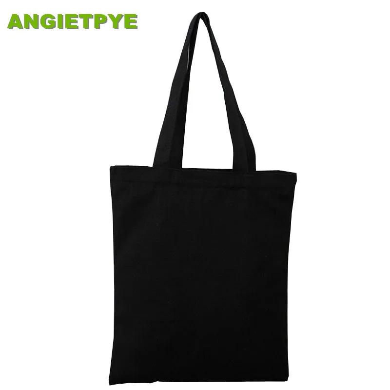 

ANGIETPYE Reusable Shopping Bag Large Folding Tote Unisex Blank DIY Original Design Eco Bag Foldable Canvas Handbag Tote Bag