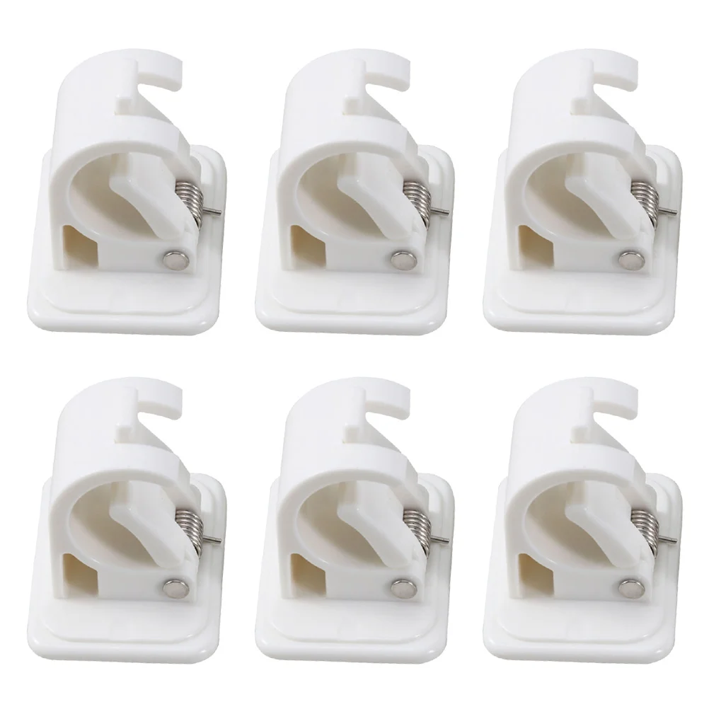 

6pcs Curtain Rod Bracket Pole Curtain Rod Holder Clamp Curtain Support Rod Bracket Adhesive Curtain Holders