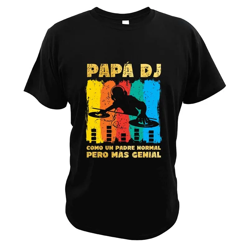 Футболка PAPA DJ на День отца Мужская топ с коротким рукавом в испанском стиле 100%