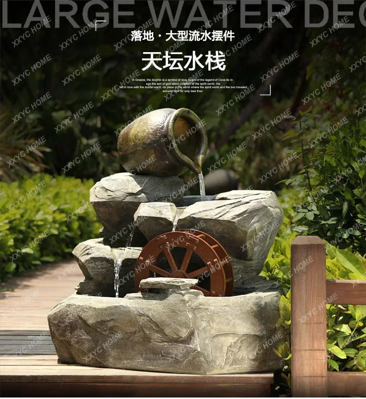Керамический горшок искусственная гора и фонтан колесо фэншуй креативный пруд