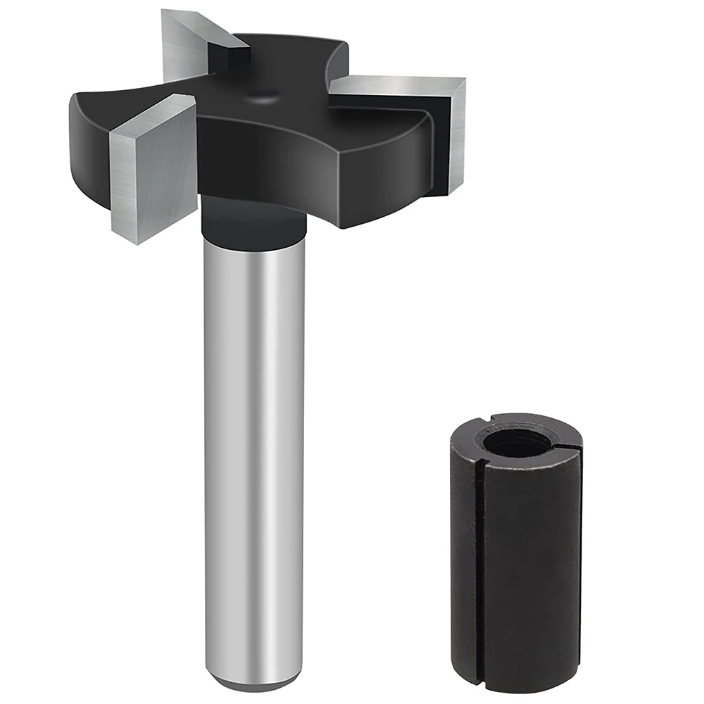 

CNC Spoilboard Surfacing Router Bits 1/4 inch Shank 1 inch Cutting Diameter Slab Flattening Router Bit 3 Wing Wood Planing Bit