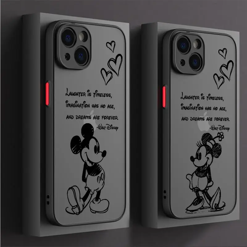 Disneies Mikey Minnie Case For Samsung A73 A72 A71 A53 A52 A51 A42 A33 A32 A31 A30 A23 A22 A14 A13 A12 4G 5G Matte Capa