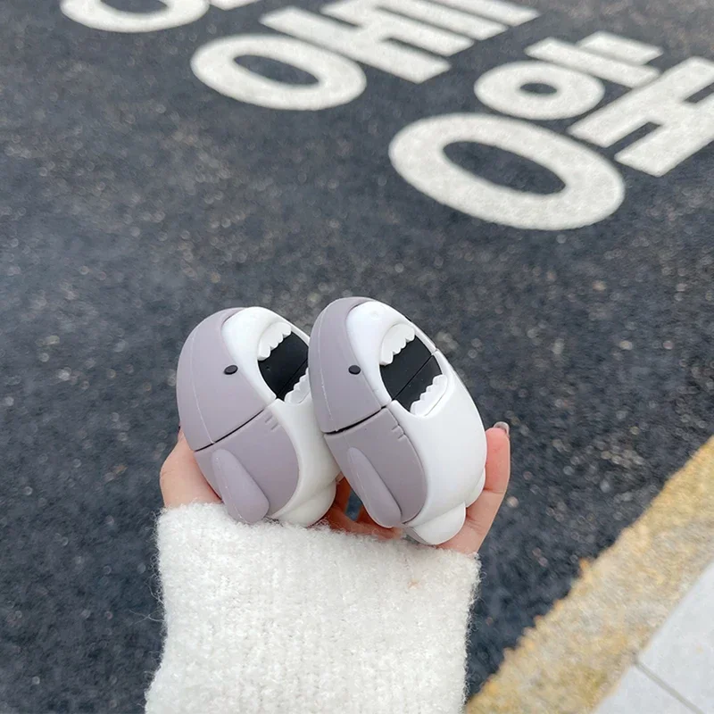 Чехол для AirPods 4 2024 силиконовый чехол Shark Apple airpods pro2 3 милый защитный 1 2 сумка