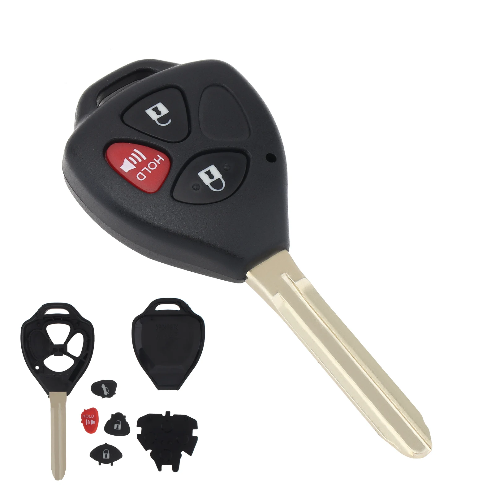 

3 кнопочный необработанный автомобильный пульт дистанционного управления, оболочка для ключей, Умный брелок для Toyota Corolla RAV4 Yaris Venza Scion tC xA xd