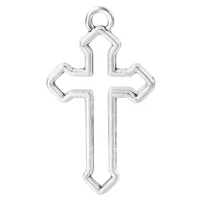 10pcslot simple antique silver hollow cross charms alloy pendant for necklace bracelet earrings jewelry making diy accessories