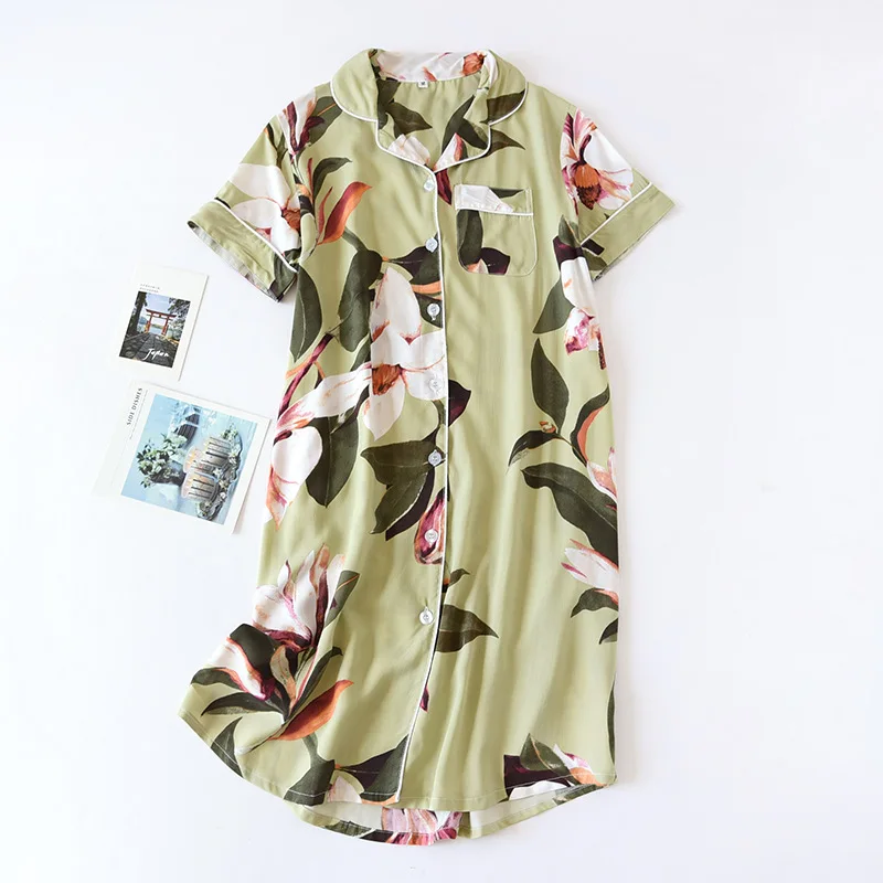 100% Brushed Cotton Nightshirts Women Nightgowns Sleepwear Winter new Autumn Sleepshirts Fresh Women Night Dress