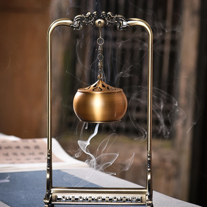 

Pure Copper Hollow Hanging Furnace Backflow Incense Burner Home Indoor Vintage Creative Decoration Incense Incense Coil