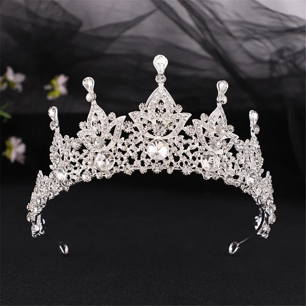 

Europe Luxury Vintage bride crown baroque diamond crystal crown wedding dress bride headdress hair accessories for women