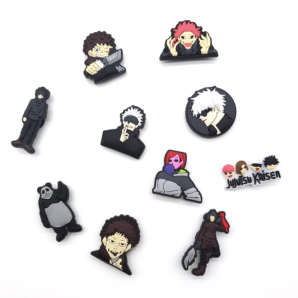 

Single Sale Wholesale Jujutsu Kaisen DIY Anime Shoe Buckle Sandals Accessories Croc Charms Decorations Kids Partys X-mas Gifts