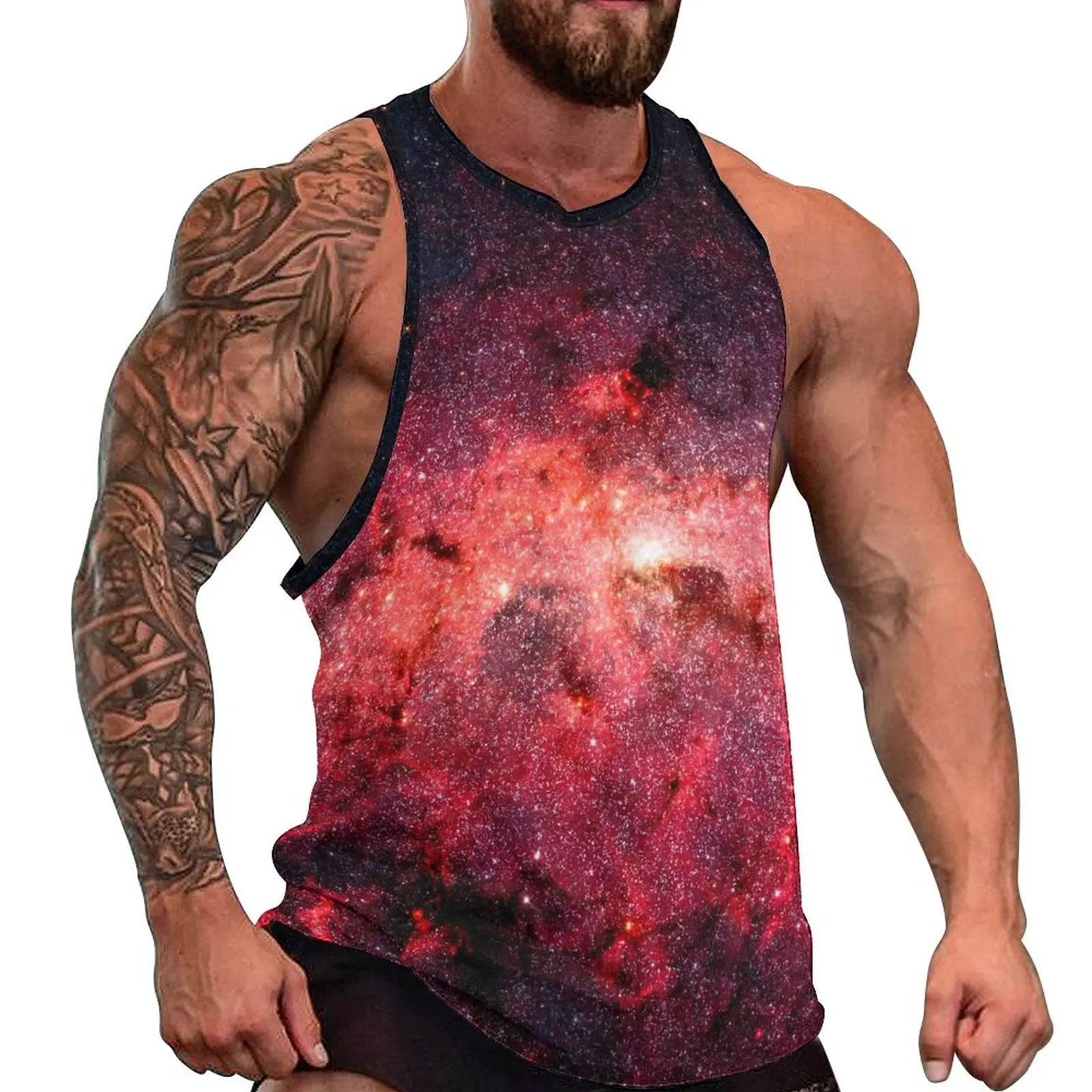

Space Print Tank Top Milky Way Galaxy Muscle Tops Summer Bodybuilding Man's Design Sleeveless Shirts Big Size 4XL 5XL