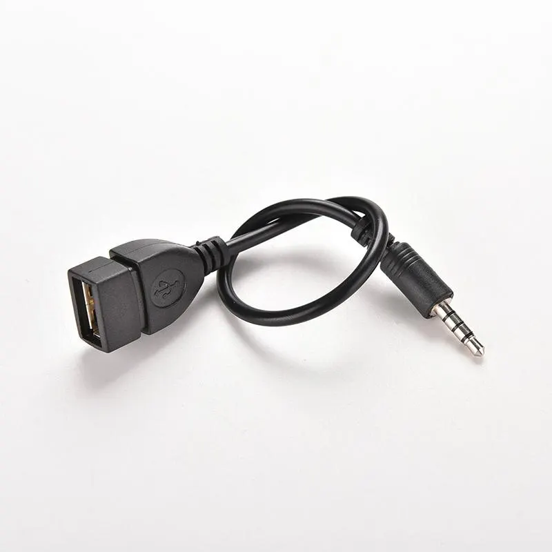 

1PC 3.5mm Male AUX Audio Plug Jack To USB 2.0 Female Converter Cable Adapter Cord Car MP3 Applicator For Iphone Samsung Mazda